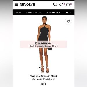 Amanda Uprichard Elias Mini Dress in Black